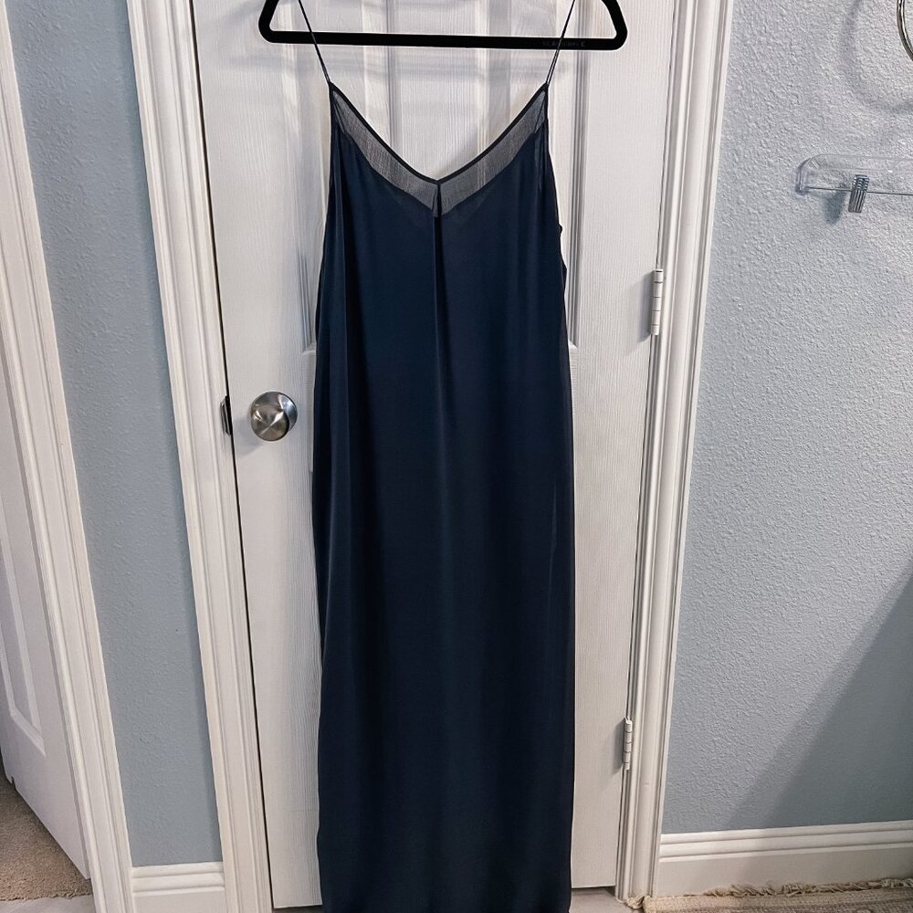 T by Alexander Wang black silk maxi dress.
